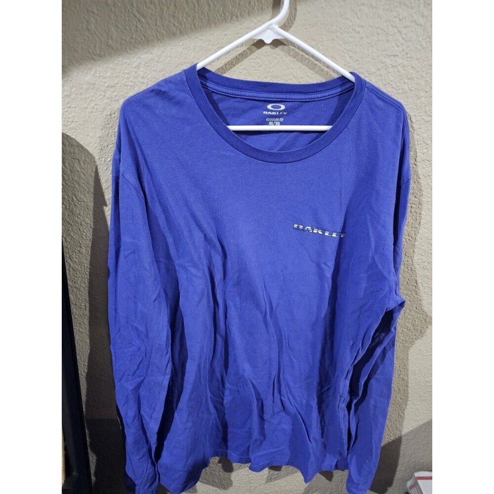 Oakley Regular Fit Blue Long Sleeve T-shirt Men's Size XL